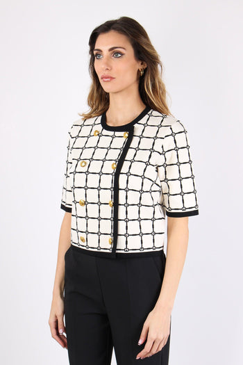 Maglia Logo Bottoni Oro Burro/nero - 3