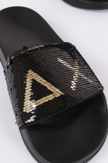 Ciabatta Fascia Pailettes Nero/oro - 8