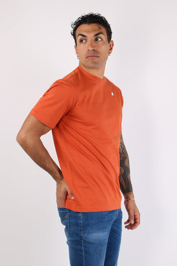 T-shirt Basica Logo Contrasto Orange - 3