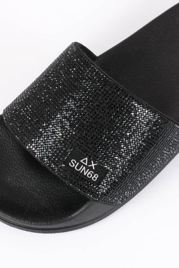 Ciabatta Fascia Strass Nero - 6