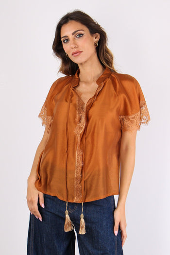 Casacca Mussola Inserto Pizzo Bruciato - 2