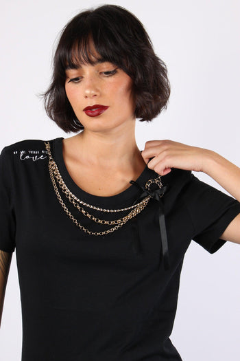 Annachiara T-shirt Collana Black - 7