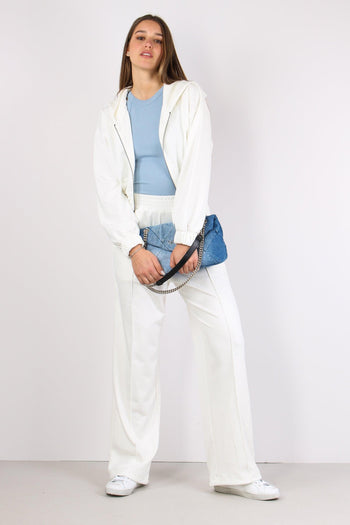 Felpa Zip Cappuccio Off White - 4