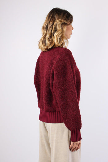 Maglia Boucle Mezzo Collo Bordeaux - 6