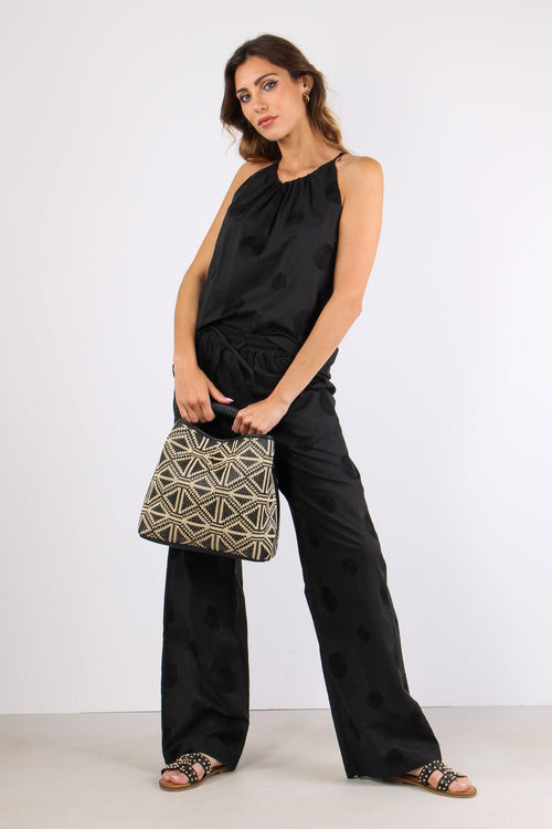 Pantalone Palazzo Mussola Rica Nero