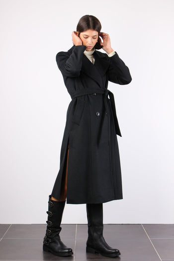 Cappotto Vestaglia Spacchi Nero - 6