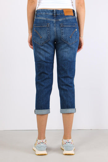 Koons Denim Micro Rotture Bottone Gioiello Denim Medio - 6