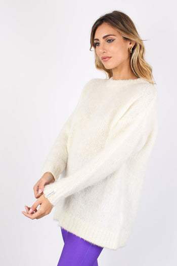 Maglia Girocollo Mohair Off White - 5