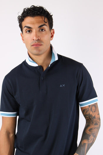 Polo Collo Bicolor Blue Navy - 7