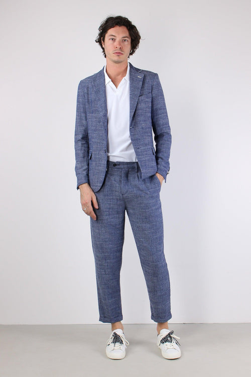 Giacca Misto Lino Blu