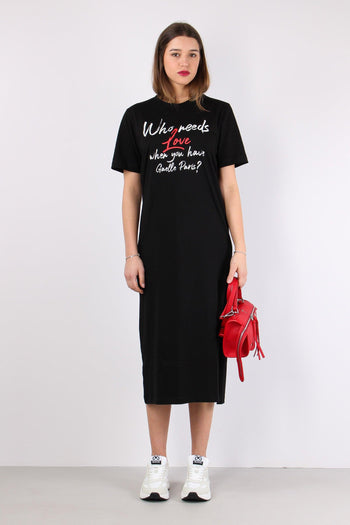 Abito Lungo Cotone Love Nero - 6