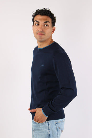Maglia Collo Contrasto Navy Blue - 6