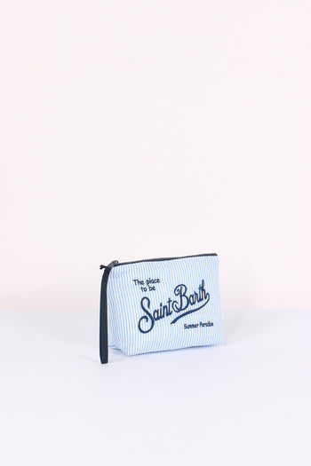 Aline Pochette Righe Azzurro/bianco - 5