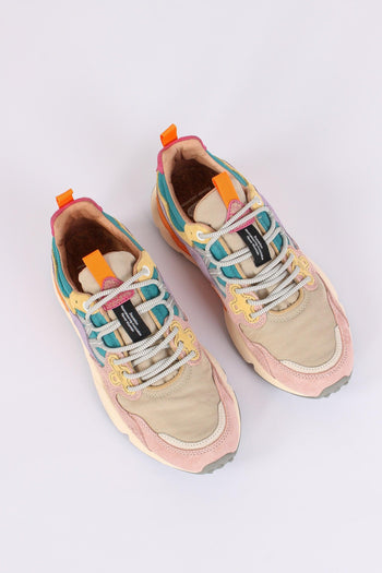 Sneakers Yamano Suede Nylon Pink/petrol - 5