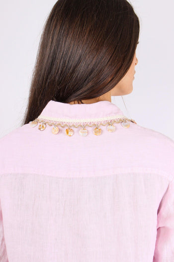 Camicia Lino Passamaneria Coll Rosa - 6