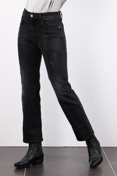 Jeans Gamba Dritta Rotture Nero Wash - 2