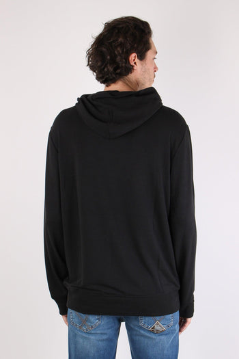 Felpa Cappuccio Logo Centrale Polo Black - 5