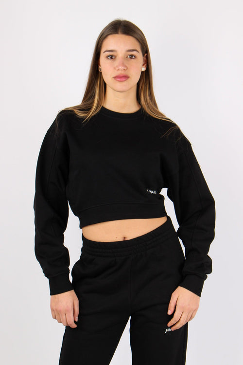 Felpa Cropped Basica Nero