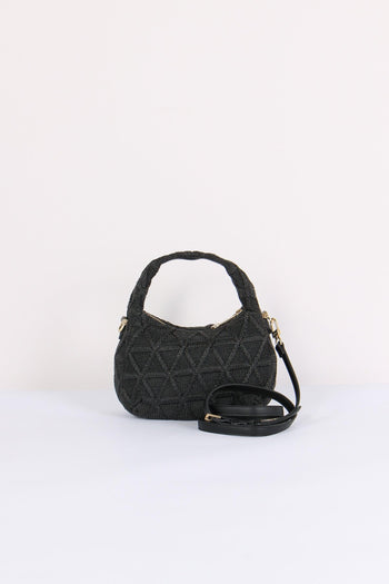 Dalia Mini Hobo Intreccio Croc Nero - 3
