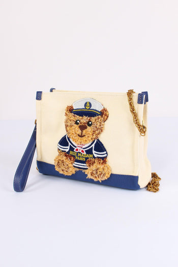 Pochette Canvas Orso Bicolor Blue - 5