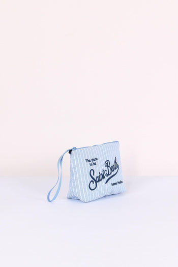 Aline Pochette Canvas Righe Blu/bianco - 6