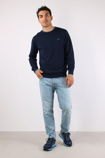 Maglia Collo Contrasto Navy Blue - 5