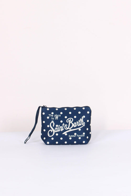 Aline Pochette Pois Blu/bianco