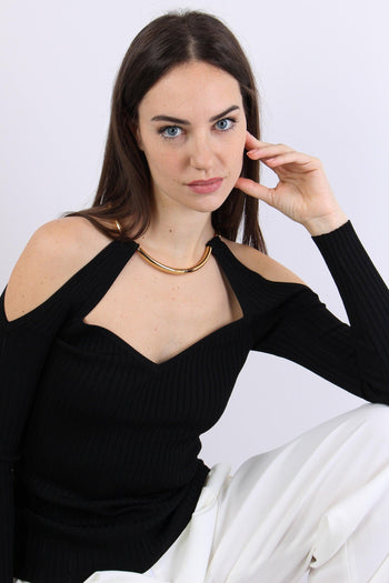Maglia Oblo Spalle Nero - 4