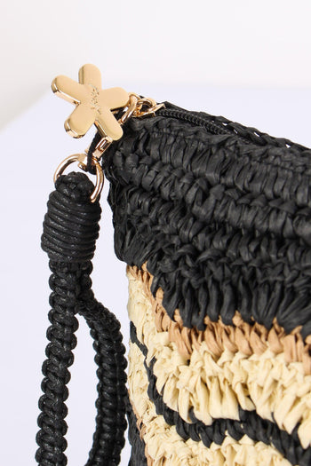 Pochette Paglia Riga Nero - 6