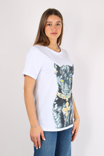 T-shirt Stampa Pantera Bianco Ottico - 7