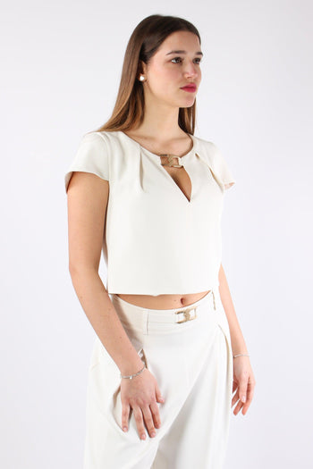 Capucine Top Corto Placca Ivory - 5