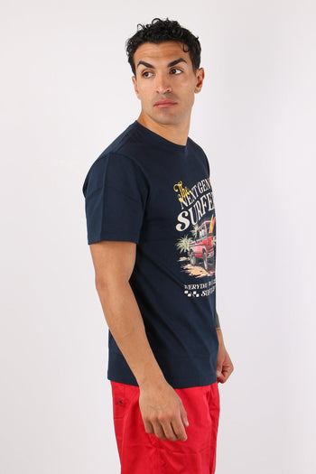 T-shirt Maxi Stampa Navy Blue - 6