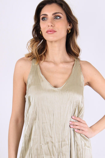 Blusa Smanicata Effetto Lucido Oyster - 6