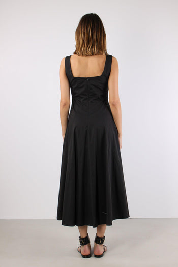 Abito Scavo Quadro Cotone Nero - 4