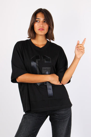 T-shirt Over Logo Nastro Nero - 6