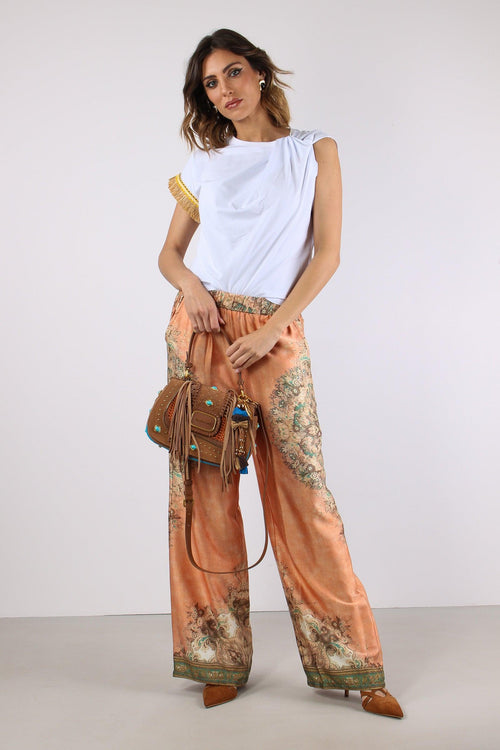 T-shirt Nodo Passamaneria Manica Bianco