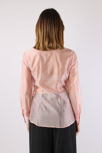 Camicia Slim Mussola Strass Rosa - 4