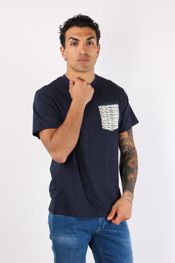 T-shirt Girocollo Taschino Blue - 3