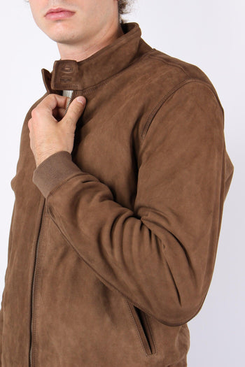 Giubbotto Bomber Scamosciato Brownish - 7