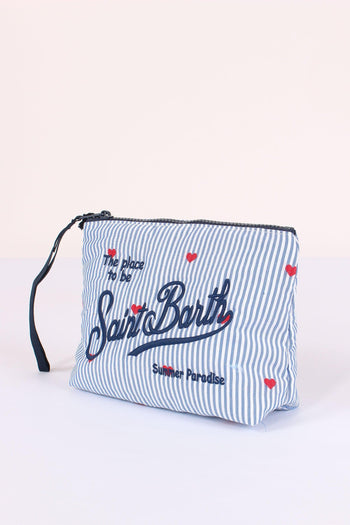 Aline Pochette Cotone Righe Bianco/azzurro - 4