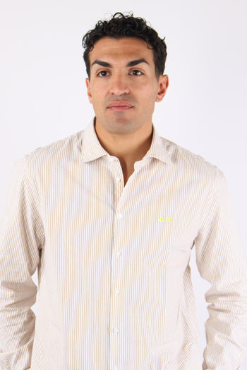 Camicia Fancy Riga Beige/bianco - 8
