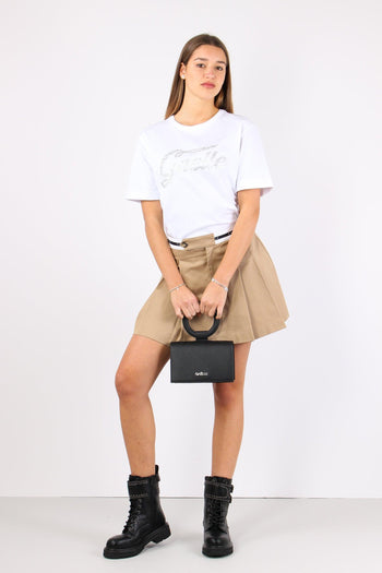 T-shirt Strass Apertura Dietro Bianco - 5