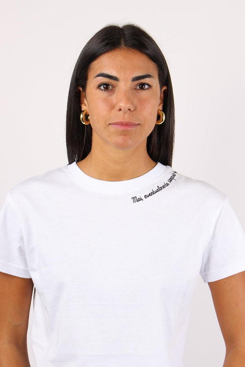 T-shirt Ricamo Mai Eventualme Bianco - 2