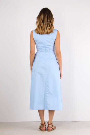 Abito Cotone Ripresa Azzurro - 4
