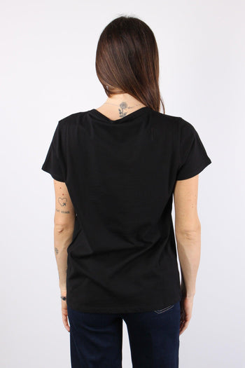 T-shirt Logo Strass Nero/brush - 3