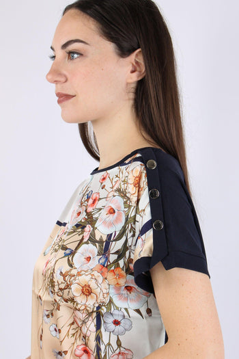 T-shirt Inserto Fantasia Blu/bloom - 6