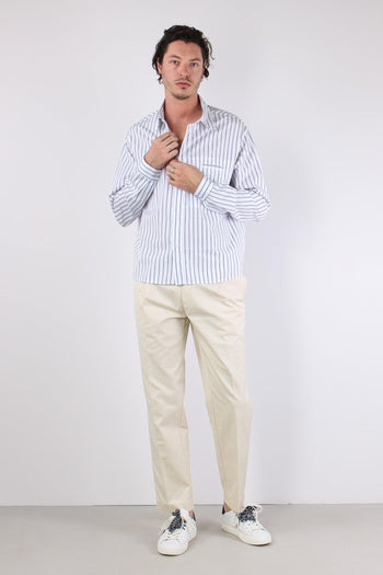 Barca Camicia Riga Tasca Blu/bianco - 4