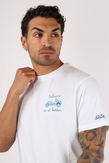 T-shirt Scritta Ricami Italians Spiaggina - 6