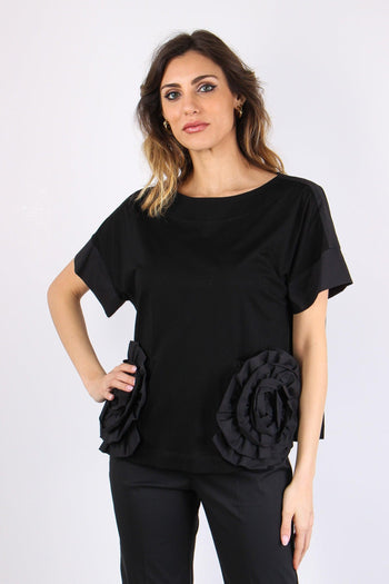 T-shirt Tasche Fiore Nero - 6