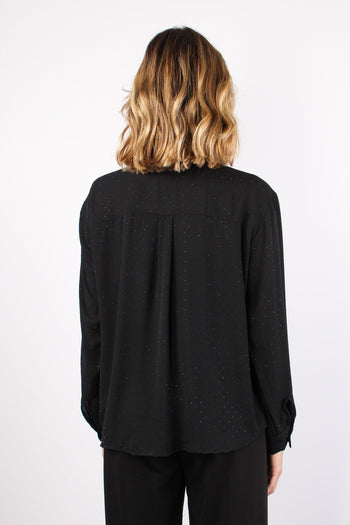 Camicia Georgette Strass Nero - 3